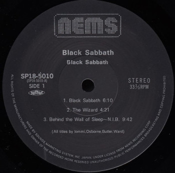 Black Sabbath Black Sabbath, Nems japan, LP
