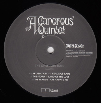 A Canorous Quintet The Only Pure Hate MMXVIII, Black Lodge Records sweden, LP