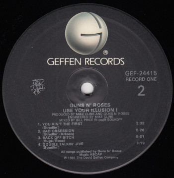 Guns N' Roses Use Your Illusion I, Geffen Records usa, LP