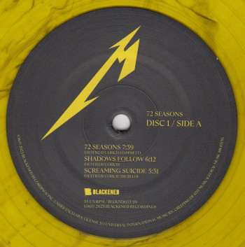 Metallica 72 Seasons, Blackened/Universal europe, LP Yellow/Black Marbled