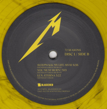 Metallica 72 Seasons, Blackened/Universal europe, LP Yellow/Black Marbled