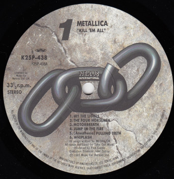 Metallica Kill'Em All, Nexus japan, LP