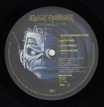 Iron Maiden Somewhere In Time, EMI japan, LP