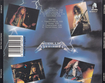 Metallica Ride The Lightning, Music For Nations united kingdom, CD