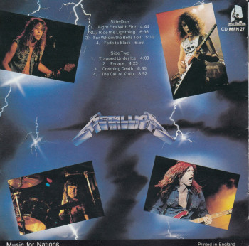 Metallica Ride The Lightning, Music For Nations united kingdom, CD