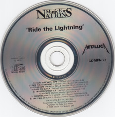 Metallica Ride The Lightning, Music For Nations united kingdom, CD