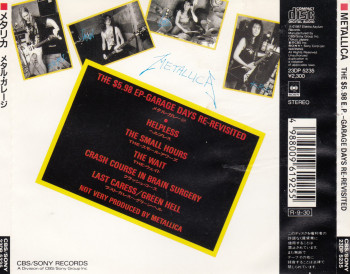 Metallica Garage Days Re-Revisited, CBS/Sony japan, CD