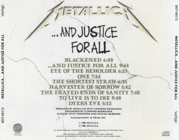 Metallica ...And Justice For All, Universal japan, CD