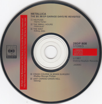 Metallica Garage Days Re-Revisited, CBS/Sony japan, CD