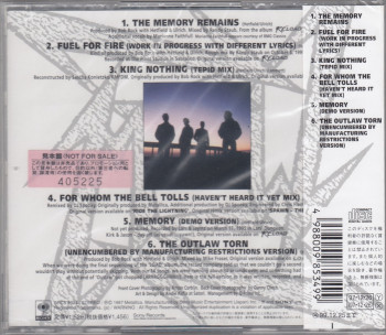 Metallica The Memory Remains, Sony japan, CD Promo