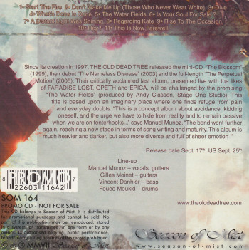 The Old Dead Tree The Water Fields, Season Of Mist france, CD Promo