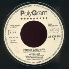 Metallica Enter Sandman, Polygram italy, 7" Promo