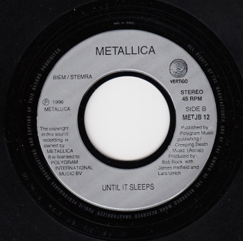 Metallica Until It Sleeps, Vertigo france, 7" Promo