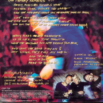 Metallica The Memory Remains, Polygram mexico, CD Promo