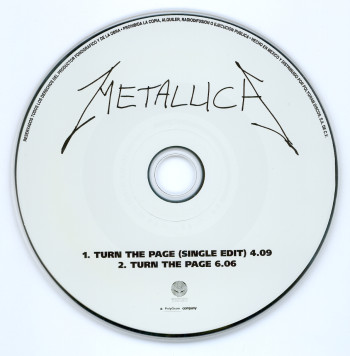 Metallica Turn The Page, Vertigo mexico, CD Promo