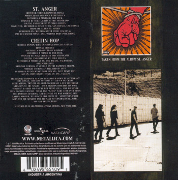 Metallica St Anger (single), Vertigo/Universal argentina, CD Promo