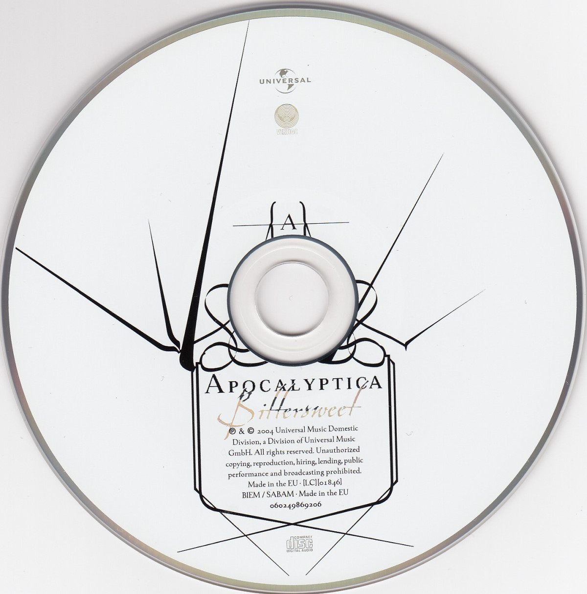 Apocalyptica Bittersweet, Vertigo/Universal europe, CD Promo