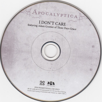 Apocalyptica I don't care, Sony/BMG usa, CD Promo