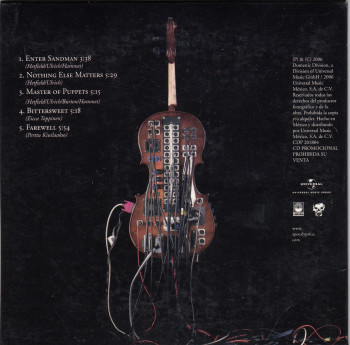 Apocalyptica Amplified: A Decade of Reinventing the Cello, Universal mexico, CD Promo