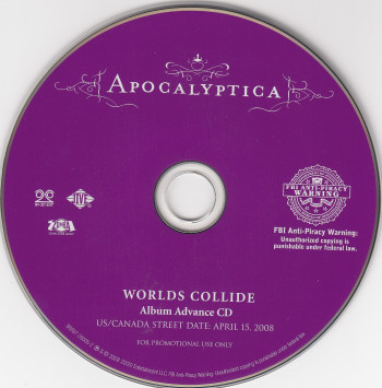 Apocalyptica Worlds Collide, Sony/BMG usa, CD Promo