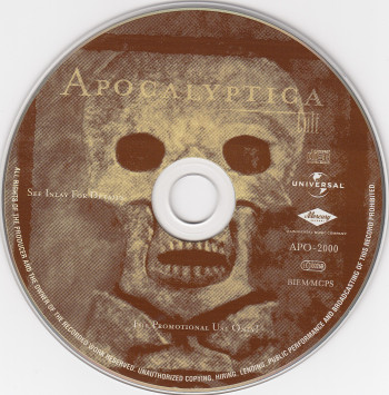 Apocalyptica Cult, Universal, Mercury europe, CD Promo