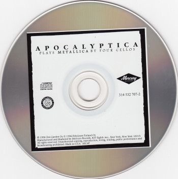 Apocalyptica Plays Metallica by four cellos, Mercury usa, CD Promo