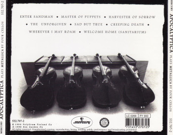 Apocalyptica Plays Metallica by four cellos, Mercury, Zen Garden finland, CD