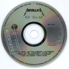Metallica Kill'Em All, Vertigo/Polygram argentina, CD Promo Misprint
