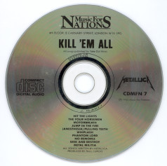 Metallica Kill'Em All, Music For Nations united kingdom, CD