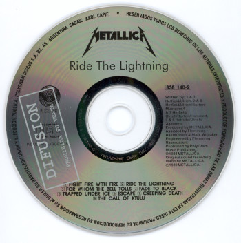 Metallica Ride The Lightning, Vertigo/Polygram argentina, CD Promo