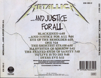 Metallica ...And Justice For All, Vertigo australia, CD gold