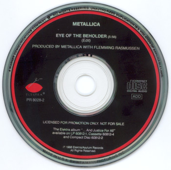 Metallica Eye Of The Beholder, Elektra/Asylum usa, CD Promo