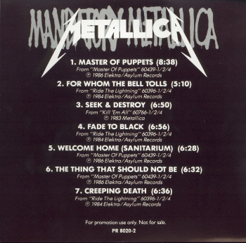 Metallica Mandatory Metallica, Elektra/Asylum usa, CD Promo