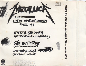 Metallica Nothing Else Matters – Wembley, Vertigo/Polygram brazil, Maxi