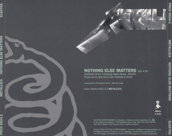 Metallica Nothing Else Matters, Elektra usa, CD Promo