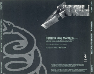 Metallica Nothing Else Matters, Elektra usa, CD Promo