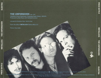 Metallica The Unforgiven, Elektra usa, CD Promo