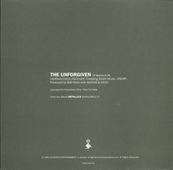 Metallica The Unforgiven, Elektra usa, CD Promo