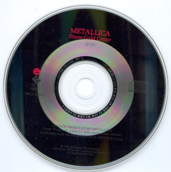 Metallica Stone Cold Crazy, Elektra usa, CD Promo