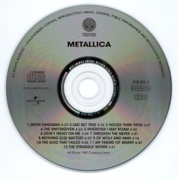 Metallica Metallica, Vertigo/Universal europe, CD Misprint