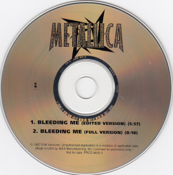 Metallica Bleeding Me, Elektra usa, CD Promo