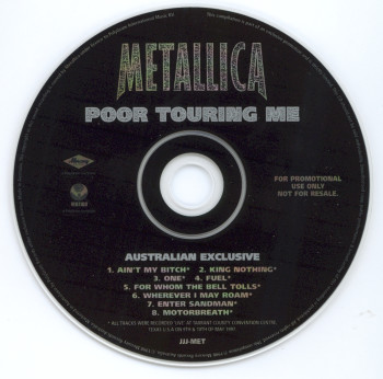 Metallica Poor Touring Me, Vertigo/Mercury australia, CD Promo