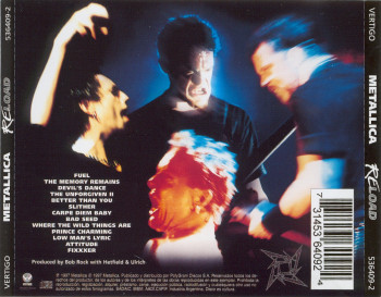 Metallica Reload, Vertigo argentina, CD Promo
