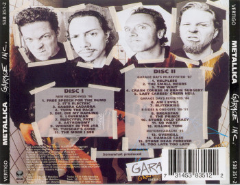 Metallica Garage Inc., Vertigo argentina, CD Promo