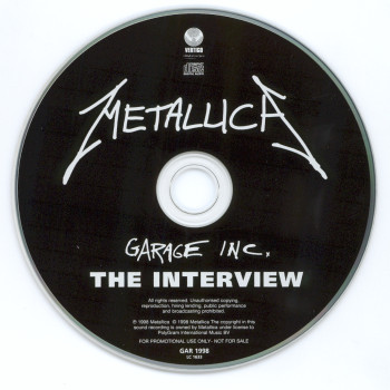 Metallica Garage Inc. - "The Interview", Vertigo united kingdom, CD Promo