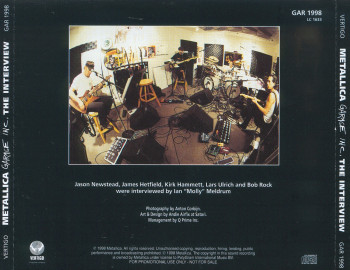 Metallica Garage Inc. - "The Interview", Vertigo united kingdom, CD Promo