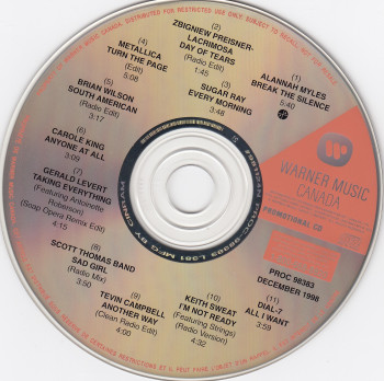 Metallica Turn The Page, Warner Music canada, CD Promo