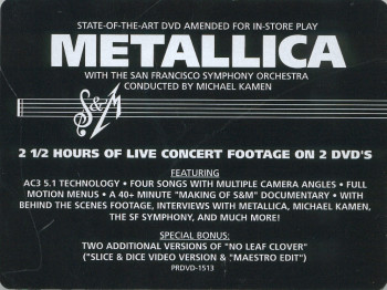 Metallica S&M, Elektra usa, DVD