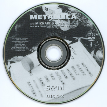 Metallica S&M, Elektra usa, DVD