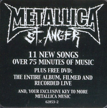 Metallica St Anger, Elektra usa, CD Promo